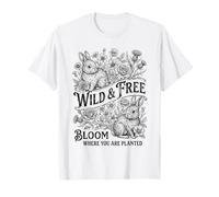 Bunny Floral Art Bloom Where You are Planted Citation Vintage T-Shirt