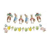 Bunny Garland - Paper Rabbit Backdrop Photo Props | Festive Easter Party Decoration for Fireplace Mantel, Boho Nursery Wall Decor, Farmhouse Banner for Living Room, Porch, Birthday