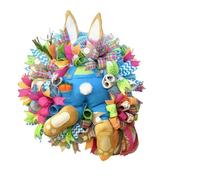 Bunny Garland - Plush Rabbit Ornament, Spring Hanging Decor, Easter Door Decoration, Tail Ear Character Design, Seasonal Party Accessory | Holiday Welcome Display for Porch Entryway Garden Indoor Outd