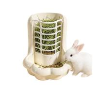 Bunny Hay Feeder 2-en-1 - Ensemble De Support À Bols Divisés Et Peu | Taille Compacte De 200 G | Bunny Hay Feeder 2-en-1 Peu Encombrant | Support De Plateau Alimentaire Divisé, Pour Lapin, Cochon