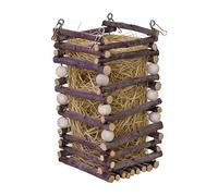 Bunny Hay Feeder - 3x7inch Natural Wooden Hay Rack, Fun Livestock Feeder | Small Animal Feeding Container for Hamster, Chinchilla, Mouse, Rabbit, Indoor Outdoor Pet Cage, Home Enrichment, Chewing