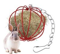 Bunny Hay Feeder, Hay Rack Dispenser, 2.36x2.36 inches Chew Toy Feeding Ball, Suspending Metal Grass Holder Pet Supplies for Small Animals Hamster Cage Accessories Indoor Use
