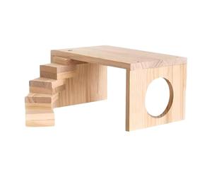 Bunny Hay Feeder - Pin Wood 14,5 x 22 x 15,5 cm | Feeding Grass Rack for Chinchilla | 2-in-1 Small Pet Wood Hay Feeder For Rabbit Guinée Chinchilla | Habitat Nesting | Pet Feeding And Cage Enrichme