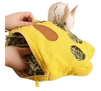Bunny Hay Porte de foin, sac de foin - Pouch de stockage 'chargeur de petits animaux | Snack lavable 4 trous pour les soins 'alimentation Geromaïs pour l'enrichissement des jambes de jardins
