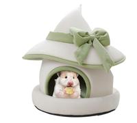 Bunny House - 10.63 Inch Plush & Cotton Detachable Pet Cage | Cute Hat Small Animal Home for Chinchilla, Hamster and Guinée Pigs - Indoor Pet Habitat and Retreat