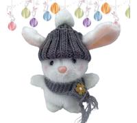 Bunny Hug Cute Easter - Lapin de Pâques en peluche, mini lapins tricotés avec chapeau confortable et carte de motivation | Petite décoration de Pâques et cadeau de soutien émotionnel pour filles et ga