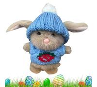 Bunny Hug Cute Easter - Lapin de Pâques en peluche, mini lapins tricotés avec chapeau confortable et carte de motivation | Petite décoration de Pâques et cadeau de soutien émotionnel pour filles et ga
