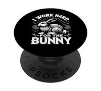 Bunny I Work Dur pour The Bunny Rabbit PopSockets PopGrip Adhésif