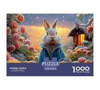 Bunny in A Blue Coat Peter Rabbit Standing 1000 Pièces Carton Premium Coffret De Puzzles Bunny Extrêmement Difficile Jouet d'anniversaire Puzzles Cadeaux pour La Famille Et Les Amis 70x50cm/1000pcs
