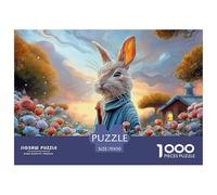 Bunny in A Blue Coat Peter Rabbit Standing 1000 Pièces Carton Premium Puzzle À Faire Soi-même Bunny Stimulant Et Éducatif Défi Unique Puzzles pour Adultes Et Enfants 70x50cm/1000pcs