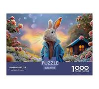 Bunny in A Blue Coat Peter Rabbit Standing 1000 Pièces Carton Premium Puzzle De Qualité Supérieure Rabbit Stimulant Et Éducatif Jeu Familial Puzzles pour Adultes Et Enfants 70x50cm/1000pcs