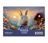 Bunny in A Blue Coat Peter Rabbit Standing 1000 Pièces Papier Écologique Résistant Coffret De Puzzles Bunny Stimulant Et Éducatif Jeu Familial Puzzles pour Adultes Et Enfants 52x38cm/1000pcs