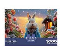 Bunny in A Blue Coat Peter Rabbit Standing 1000 Pièces Papier Écologique Résistant Puzzle De Qualité Supérieure Bunny Extrêmement Difficile Jouet D'anniversaire Puzzles Pour Adultes Et Enfants 38x26cm