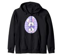 Bunny Lettre S Initiale Lunettes de Soleil Violet Vichy Graphique Sweat à Capuche