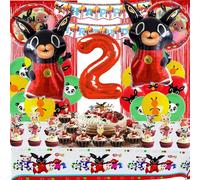 Bunny Lot de ballons décoratifs pour 2e anniversaire, décoration de gâteau d'anniversaire 2 ans, ballons d'anniversaire d'enfant