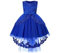 BUNNY LULU Robe pour Filles à épaule inclinée pour Demoiselle d'honneur, Princesse de Mariage, nœud d'anniversaire pour Enfants, soirée de Bal de fête de Boule