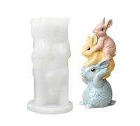 Bunny Mold - Easter Themed Craft Supply, Reusable Plaster & Cement Tool, Soft Non-Stick, Ideal for Art Projects, Professional-Grade Molding, Decoration Kit for Parties, Classroom, White