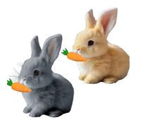 Bunny Pal, mon lapin réaliste, jouet interactif de Pâques avec carotte, jouet en peluche électrique sauteur for animal de compagnie - sautant, tressaillant et secouant les oreilles(Brown gray)