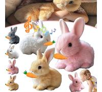 Bunny Pal, mon lapin réaliste, jouet interactif de Pâques avec carotte, jouet en peluche électrique sauteur for animal de compagnie - sautant, tressaillant et secouant les oreilles(3pcs Mix)