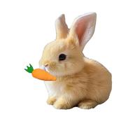 Bunny Pal, mon lapin réaliste, jouet interactif de Pâques avec carotte, jouet en peluche électrique sauteur for animal de compagnie - sautant, tressaillant et secouant les oreilles(marron)