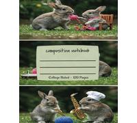 Bunny Playing Composition Notebook: College Ruled, Black and White Interior With White Paper 8" X 10", 120 Sheets.