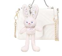 Bunny Plush - 5 Inch Soft Gray Stuffed Toy, Cute Hanging Doll With Keychain Loop, Bean-Filled Weighted Body, Adorable Floppy Ears, Backpack Pendant Decoration, Handbag Purse Charm, Tote Bag