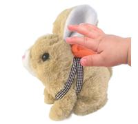 Bunny Plush - Animal de compagnie doux et électrique interactif et réaliste | Peluche lapin en peluche, pour la famille, l'éducation des filles, jeu intérieur et extérieur, décoration de la maison, co