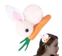 Bunny Plush Hair Clip, Plush Bunny Hairpin, Carrot Hairpin, Bunny Hair Accessories, Animal Hair Clip, Plush Animal Hair Clip, Bunny Hairpin for Women, Plush Bunny Hair Clip for Girls, Mignon Plush