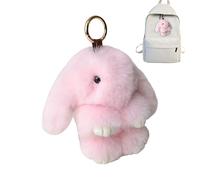 Bunny Plush Keychain - Rabbit Keyring Accessory Decor, Soft Bunny Bag Charm for Purse, Backpack, Tote, Lightweight Stuffed Keyring for Kids, Adults, Birthday, Easter, Holiday, Travel, Commuting