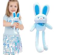 Bunny Plush Toy, Interactive Stuffed Animal, Switchable Rabbit Pendant, Handmade Soft Keychain for Decorating Bags and Holding Keys Travel Gifting Moments, 11.81x3.94x1.97 inches