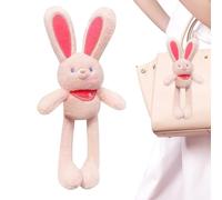 Bunny Plush Toy, Interactive Stuffed Animal, Switchable Rabbit Pendant, Handmade Soft Keychain for Decorating Bags and Holding Keys Travel Gifting Moments, 11.81x3.94x1.97 inches