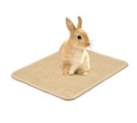 Bunny Scratch Pad - Natural Sisal Cat Rabbit, Scratching Mat Chew Toy Cooling Rug Bedding for Daily Use Cage Accessory Protector for Chinchilla Hamster Small Animals Sleeping Rest Comfort 0.24 inches