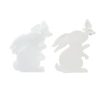 Bunny Silicone Mold - Non-Stick Bunny Mould, Butterfly Design Candle Making Molds with Intricate Floral Details, Resin Casting Tool, Soap Maker, Wax Vessel for Easter Spring Crafting Plaster