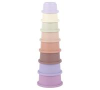 Bunny Stacking Cups - Jouet de lapin à empiler - Jouet éducatif en plastique sûr - 8 gobelets empilables pour lapins - Multicolore