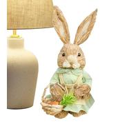 Bunny Statue - Bunny Figurines | Vacances Straw Animal Sculpture | Easter BunnIES Decoration | Entryway Desk Indoor Bedroom Living Room For Table Centerpiece Indoor Bedroom Desk Bookshelves Entryway