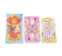 Bunny Tarot Cards - Carte de prédiction colorée - 10,2 x 6,3 x 2,98 cm - Guidance spirituelle avec 78 pièces - Kit de plateau en papier épais, carte Oracle, jeu de tarot pour la famille et la