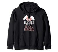 Bunny Teacher of The Birthday Princess Matching Family Sweat à Capuche
