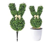 Bunny topiaire de Pâques, décoration d'arbre topiaire de Forme de Lapin de Pâques - Figures d'animaux pour la scène de Vacances en Plein air intérieure saisonnière pour la Porte, arrière-Cour