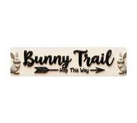 Bunny Trail Hop This Way_1 Plaque en métal vintage pour maison, bar, jardin, décoration murale intérieure et extérieure 10,2 x 40,6 cm