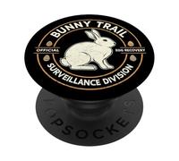 Bunny Trail Surveillance Division Funny Egg Hunter Easter PopSockets PopGrip Adhésif