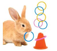 Bunny Training Toys Interactive Learning Ring Set - Small Animal Enrichment Play Toy Kit | Educational Activity Exercise Training System, Durable Pet Play Ring Set Collection With Indoor Outdoor Small