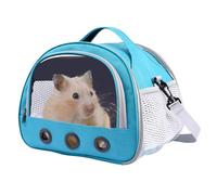 Bunny Travel Carrier, Small Animal Carrying Bag, 8.66x7.48x7.09 inches, Shoulder Strap Design, Breathable Mesh Panels for Hamsters, Guinea Pigs, Hedgehogs, Pink, Blue and Black