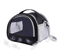 Bunny Travel Carrier, Small Animal Carrying Bag, 8.66x7.48x7.09 inches, Shoulder Strap Design, Breathable Mesh Panels for Hamsters, Guinea Pigs, Hedgehogs, Pink, Blue and Black