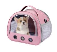 Bunny Travel Carrier, Small Animal Carrying Bag, 8.66x7.48x7.09 inches, Shoulder Strap Design, Breathable Mesh Panels for Hamsters, Guinea Pigs, Hedgehogs, Pink, Blue and Black