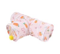 Bunny Tunnel - Foldable Indoor Pet Peekaboo Pipe | Cartoon Hiding Tube Activity Toy for Dwarf Rabbits, Hamsters, Kittens, and Guinea Pigs | Small Pet Tunnel Play Toy Ferret Accessory