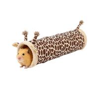 Bunny Tunnel - Foldable Sleeping Playground Toys, Warm Giraffe Design Rabbit Tunnel | for Dwarf Bunny Hamster Hedgehog Ferret Indoor Home Cage Accessories Burrow, 16x55cm/6.3x21.7inch