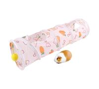 Bunny Tunnel, Foldable Small Pet Play Tube 46x16cm, Interactive Toy with Hanging Ball, Sturdy Exercise Tunnel for Rabbits, Ferrets, Hamsters, Chinchillas and Hedgehogs