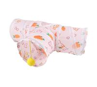 Bunny Tunnel, Small Pet Exercise Tubes, Foldable Interactive Play Tunnel with Hanging Ball Toy, Ferrets, Hamsters, Chinchillas, Guinea Pigs, and Hedgehogs, 18.11x6.3 inches