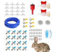 Bunny Watering System - 16 Pipettes Buses avec Tuyau de 10m,Kit D'Hydratation pour Cage Hamster Poulet Lapin Furet