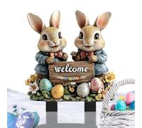 Bunny Welcome Easter - Piquet en Acrylique pour Jardin de Lapins, Belle décoration pour Gazon | Panneau de de Lapin de Pâques Heureux, décoration de Jardin de Pâques Heureux pour en